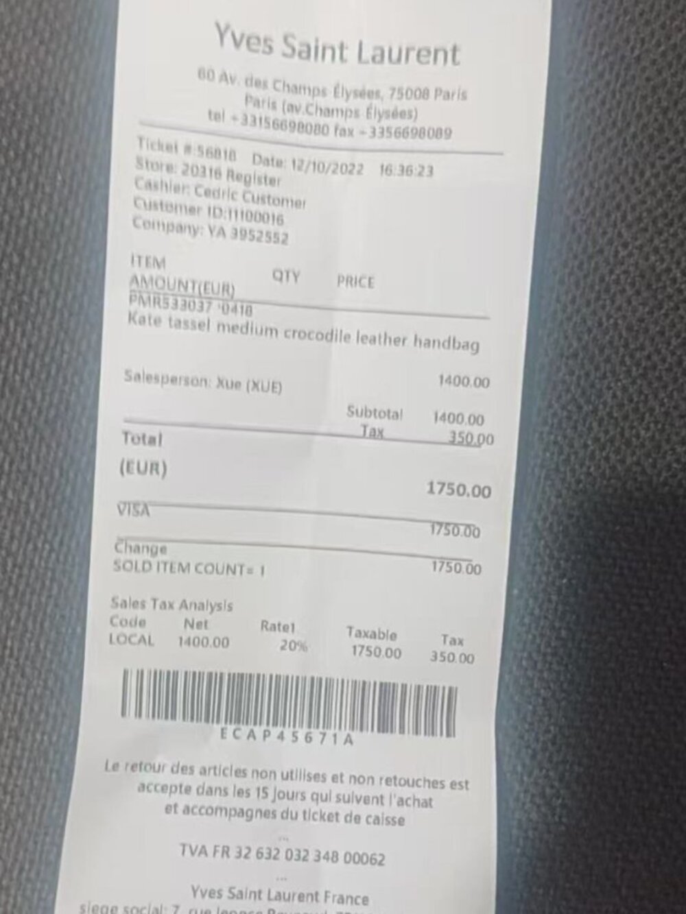 ✅Yves Saint Laurent Crocodile Crossbody Bag - Picture 11 of 11